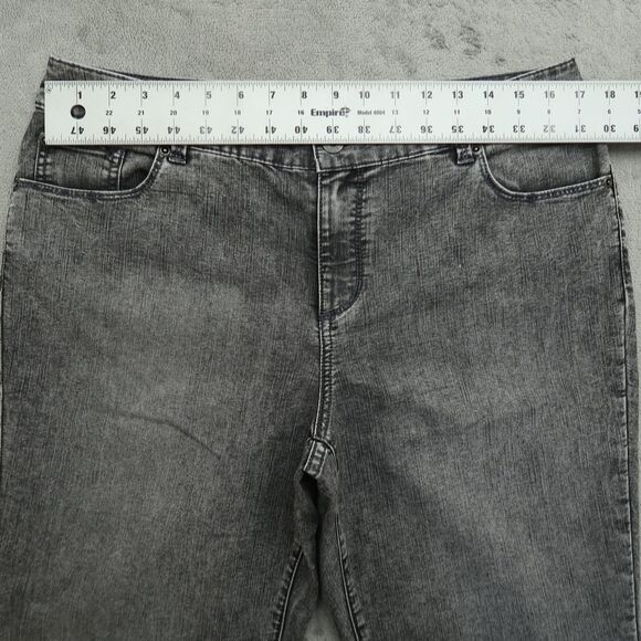 Chico's Platinum Jeans Womens US-12S Gray Mid-Rise Straight Slim Leg 29" Inseam - Picture 2 of 13